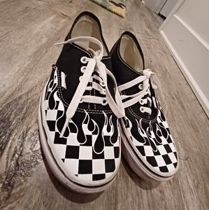 Vans Authentic - Checkerboard Flames (black) - W10US M8.5US 41EU